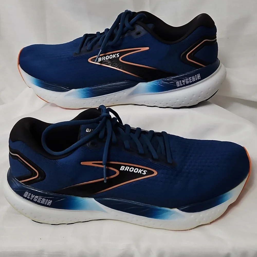Brooks Glycerin 21 Mens Size 12 Blue Athletic Running Shoes 1104191D474 - Picture 3 of 12